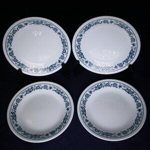 Four Old Town Blue Corelle Bread Plates